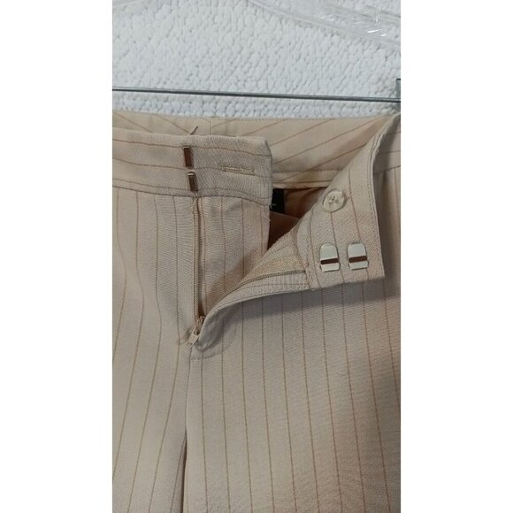 Nicole Miller Women's Beige Dress Pants Pink Pinstripe Size 6 With Pockets - Picture 6 of 11